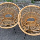 Rattan Lounge Attributed to Janine Abraham Model Soleil