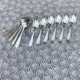 Set of 12 forks and 12 spoons Orbrille silver metal 1950 vintage