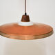 Copper milk glass & teak hanging lamp Bernt Karlby for Lyfa
