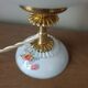 Opaline lamp & retro chic flowers, unique upcycled creation