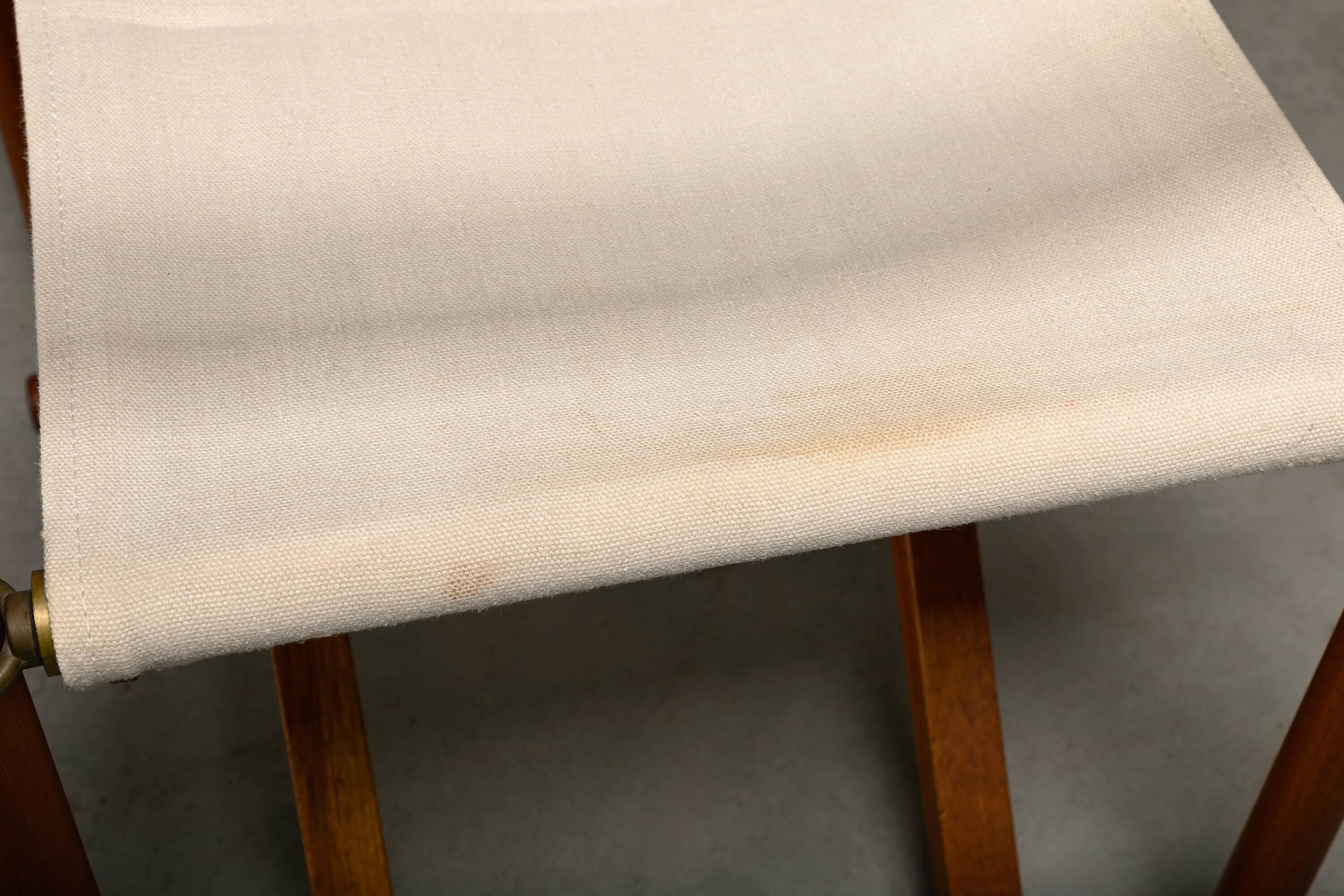 Mogens Koch MK-16 Folding Chair in Teak Wood with Canvas for Rud Rasmussen