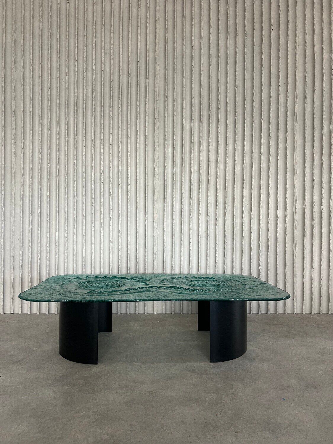 Glass & steel coffee table by Heinz Lilienthal