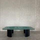Glass & steel coffee table by Heinz Lilienthal