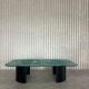 Table basse en verre et acier par Heinz Lilienthal