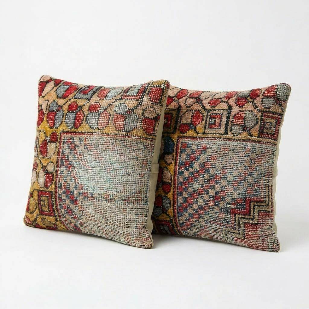 Set of 2 vintage kilim cushion covers 43x46 cm
