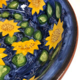 Portuguese ceramic dish decorated with sunflowers