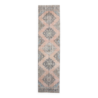 3x12 Salmon & Green Oriental Persian Runner Rug 89x365Cm