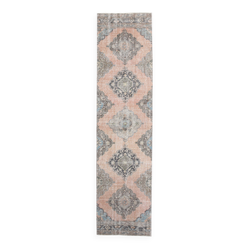3x12 Salmon & Green Oriental Persian Runner Rug 89x365Cm