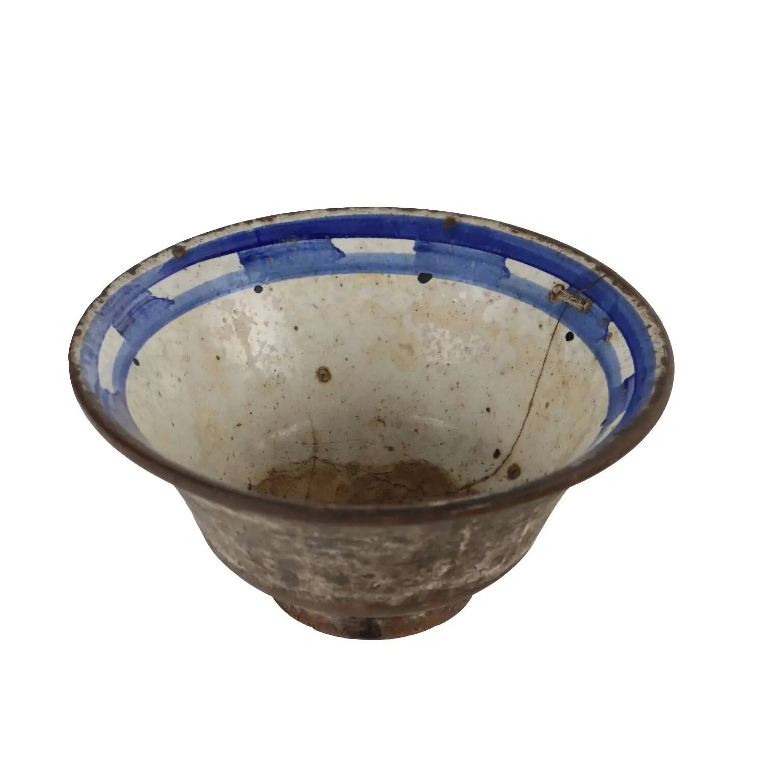 Coupe ancienne début XIXe siècle en terre cuite décorée