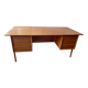 Grand bureau scandinave en bois milieu de siècle