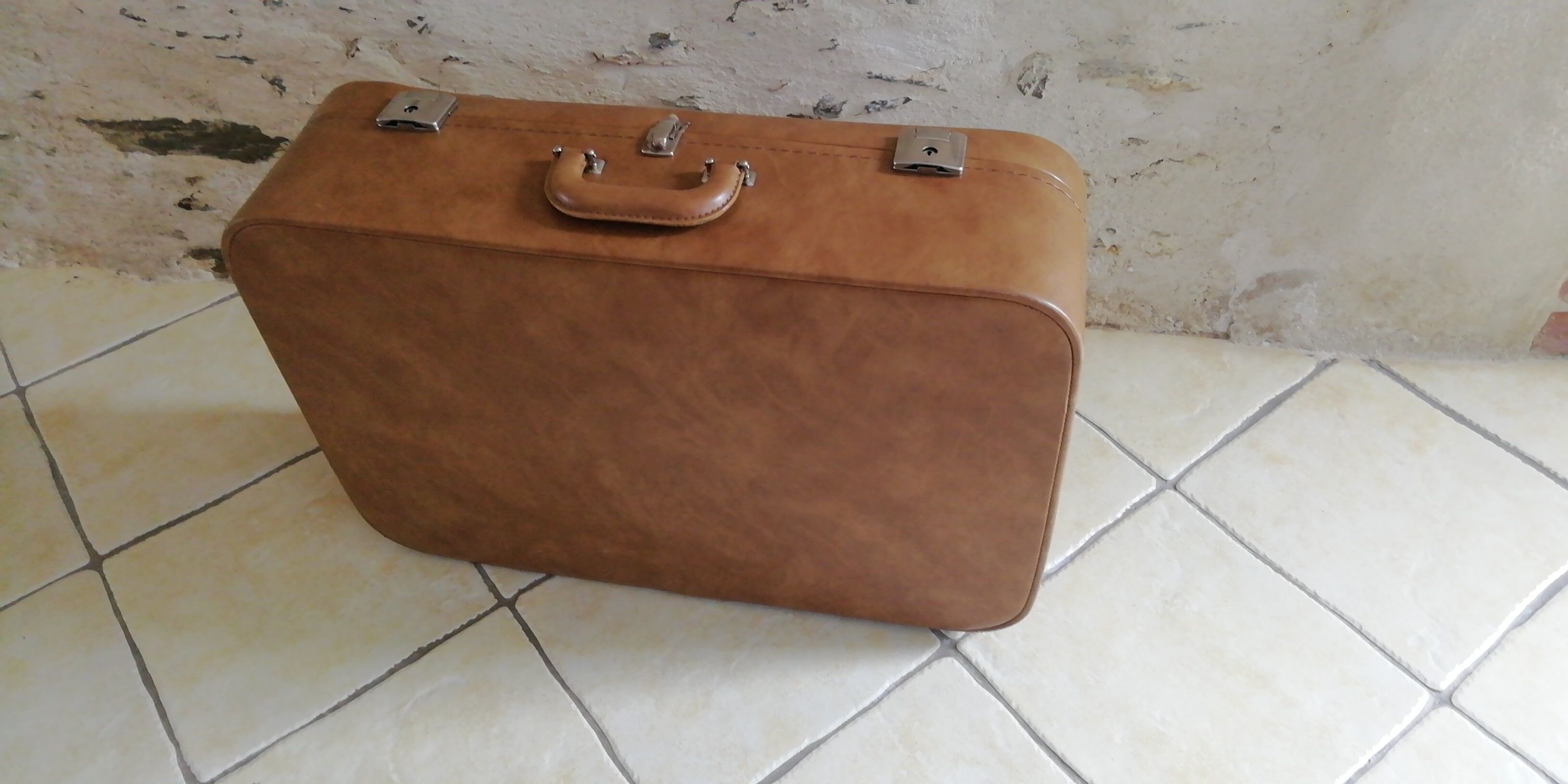 Old leather suitcase