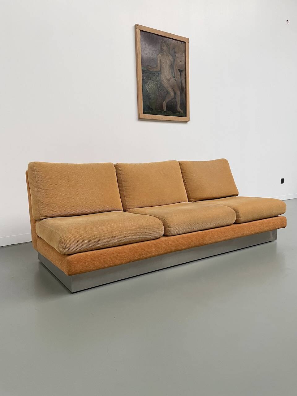Jacques Charpentier 3-seater stainless steel sofa