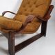 Vintage armchair, and footrest, 1970s