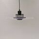 Danish space-age hanging lamp in transparent and blue plexi with black metal 1980s