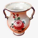 1950s Small baluster-shaped Italian ceramic vase with floral decoration