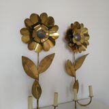 Pair of wall light 70s flower