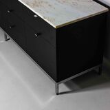 Rare executive sideboard by Florence Knoll in rose aurore marble, 1960s