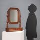 Antique walnut mirror with drawer, Italy, 19th century