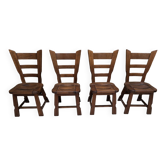 Brutalist oak chairs