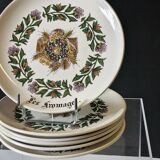 6 cheese plates in earthenware from Gien in good condition.