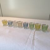 Lot of 8 shot glasses granités with their door-glass gold 70