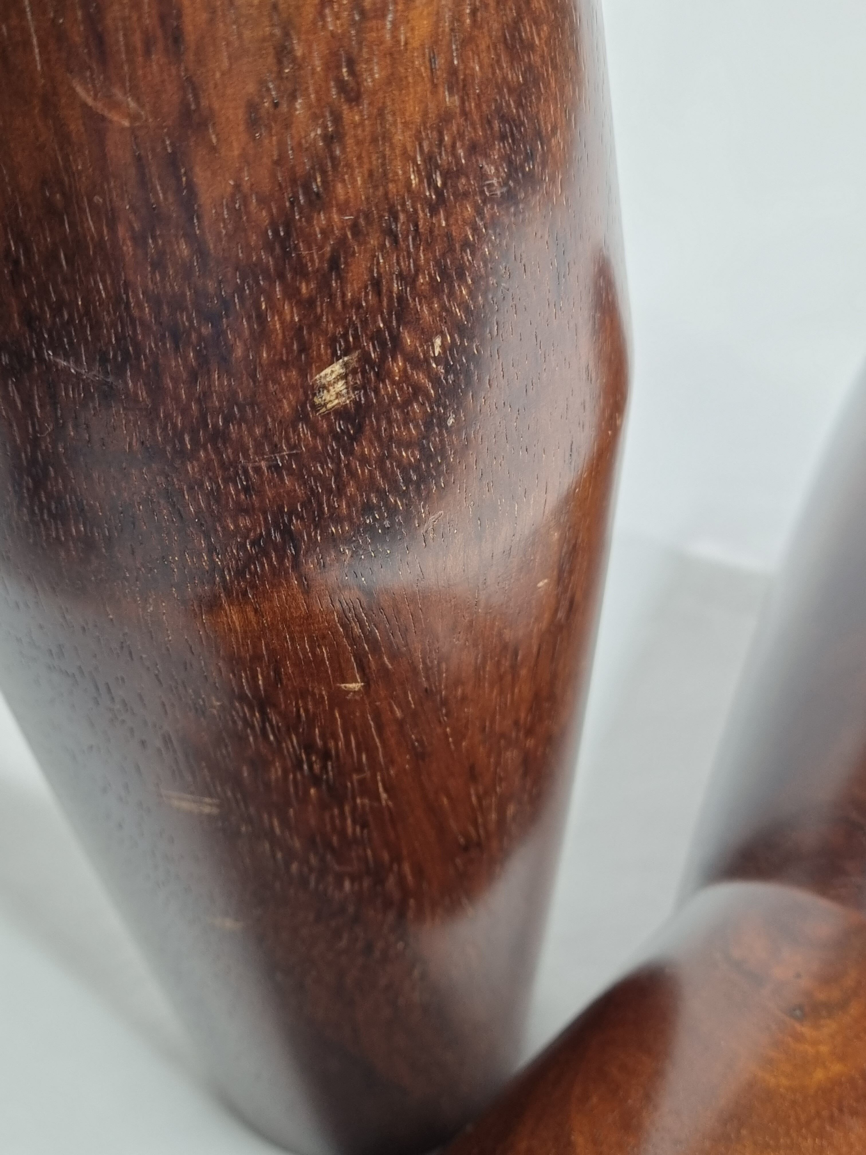Pair of bamboo design vases, vintage, 80s, 30 cm