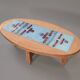 Oak and tile coffee table by Guillerme et Chambron for Votre Maison, 1970s.