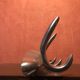 Old wall coat rack 3 patères doubles metal chrome design vintage