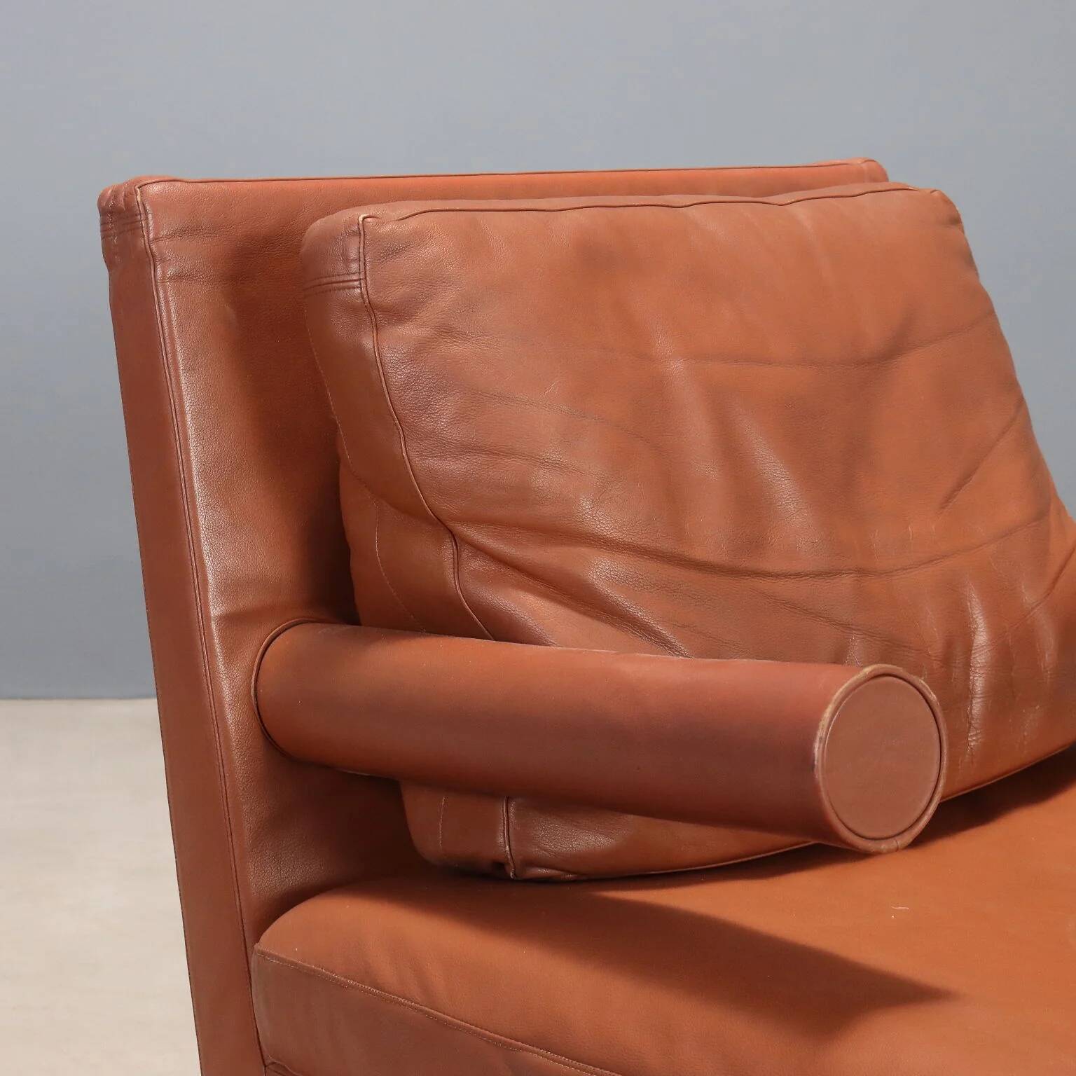 Fauteuil Baisity B&B, design vintage Antonio Citterio, cuir, années 1980
