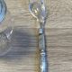 Antique Silver Metal Crystal Mustard Pot + Crystal & Silver Spoon Hallmarked