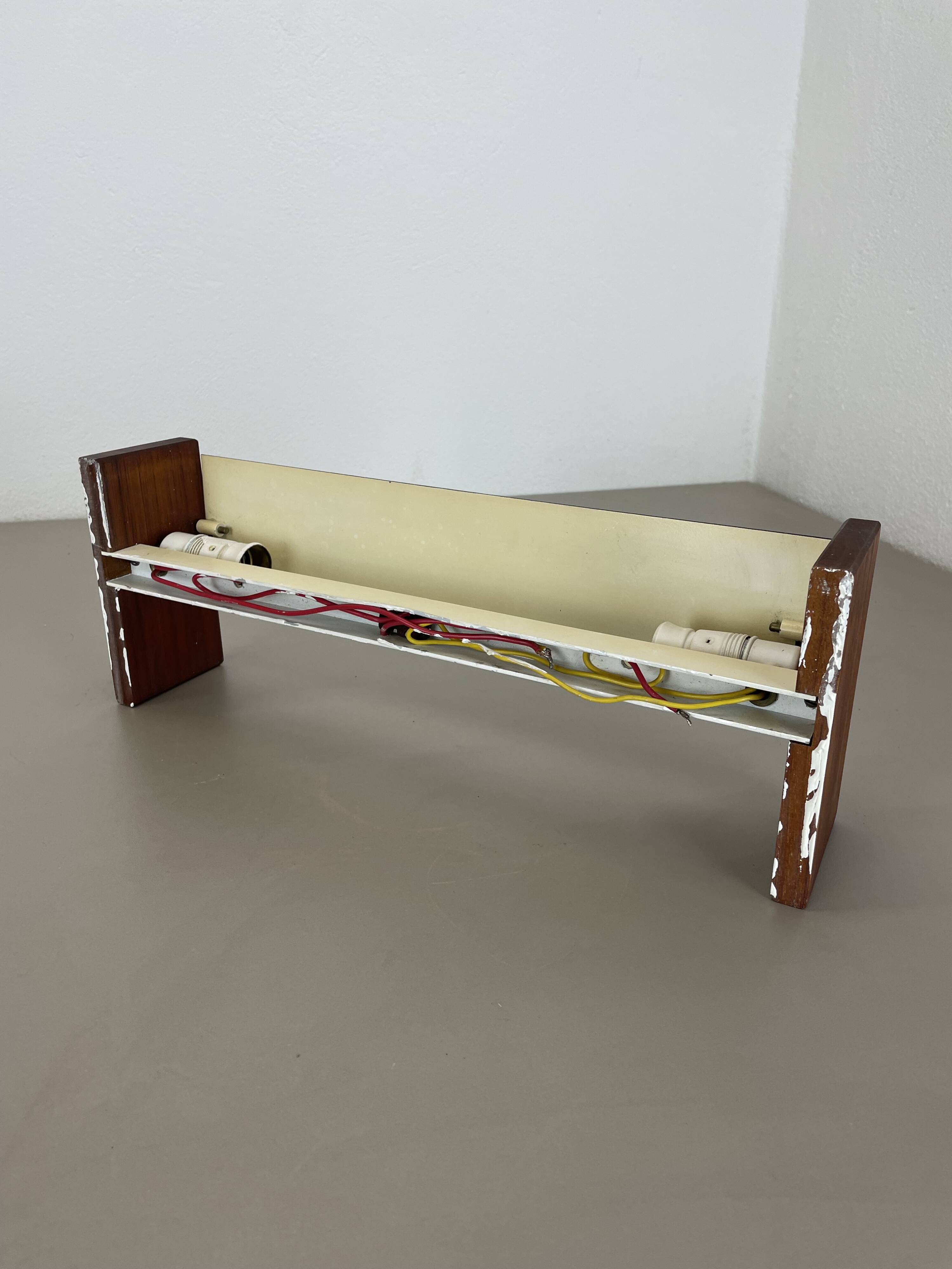 cubic Large 38cm Teak and Metal adjustable wall light element, Germany 1950s