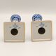 Pair of Royal Delft Blue and White Hand-Painted Ceramic Candlesticks