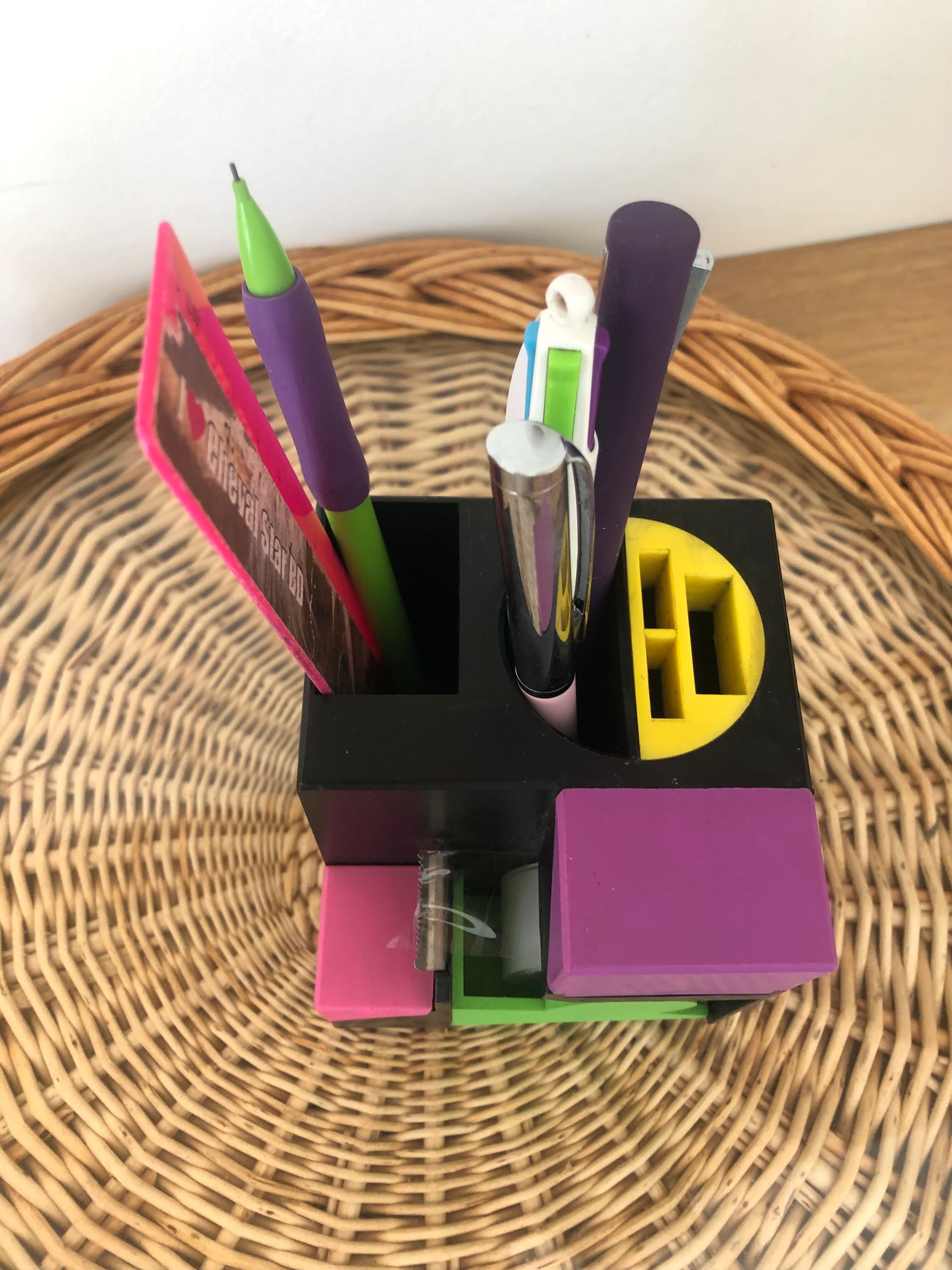 Vintage 80s pencil pot desk organizer