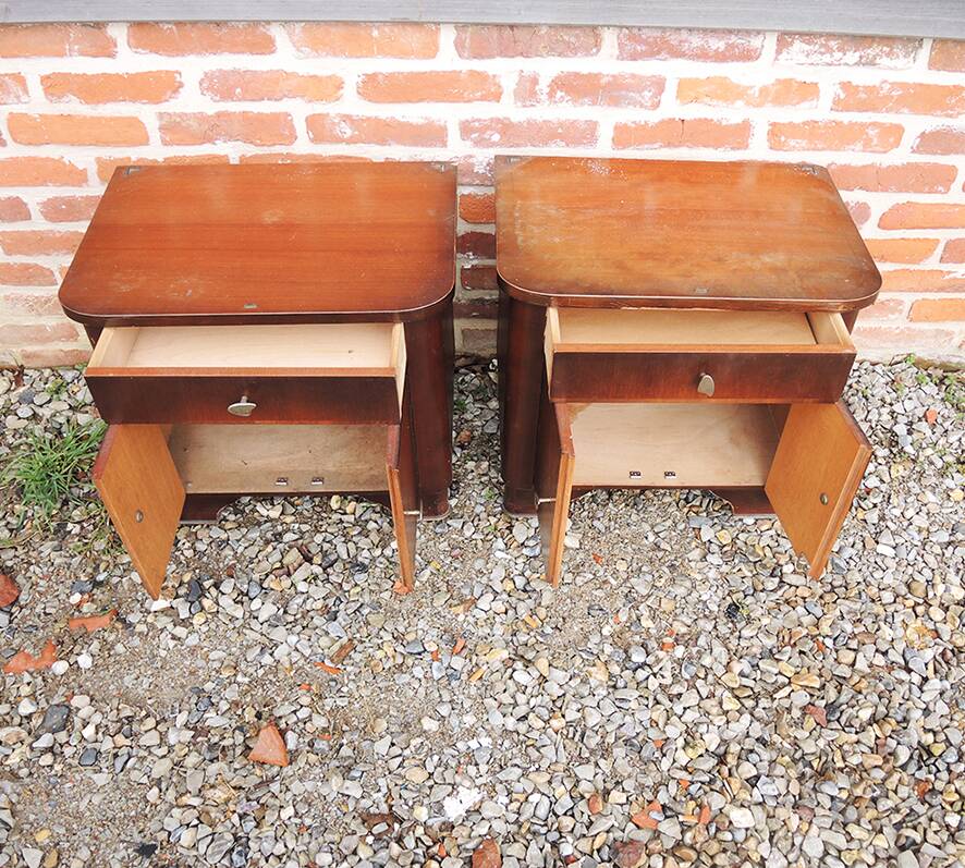2 Antique Wooden Bedside Tables