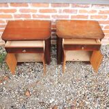 2 Anciennes Tables de Chevet en Bois