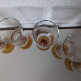 set of 6 yellow-footed champagne flutes