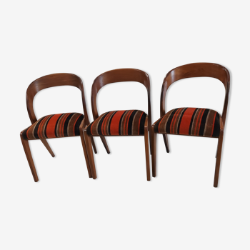 Lot de 3 chaises Baumann modèle Gondole vintage 1970