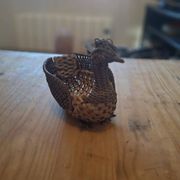 Small basket, vintage wicker basket in the shape of a swan.
