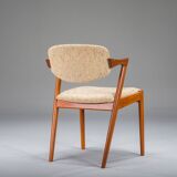 Chaise moderne en teck modèle 42 du milieu du siècle par Kai Kristiansen pour Schou Andersen, années 1960