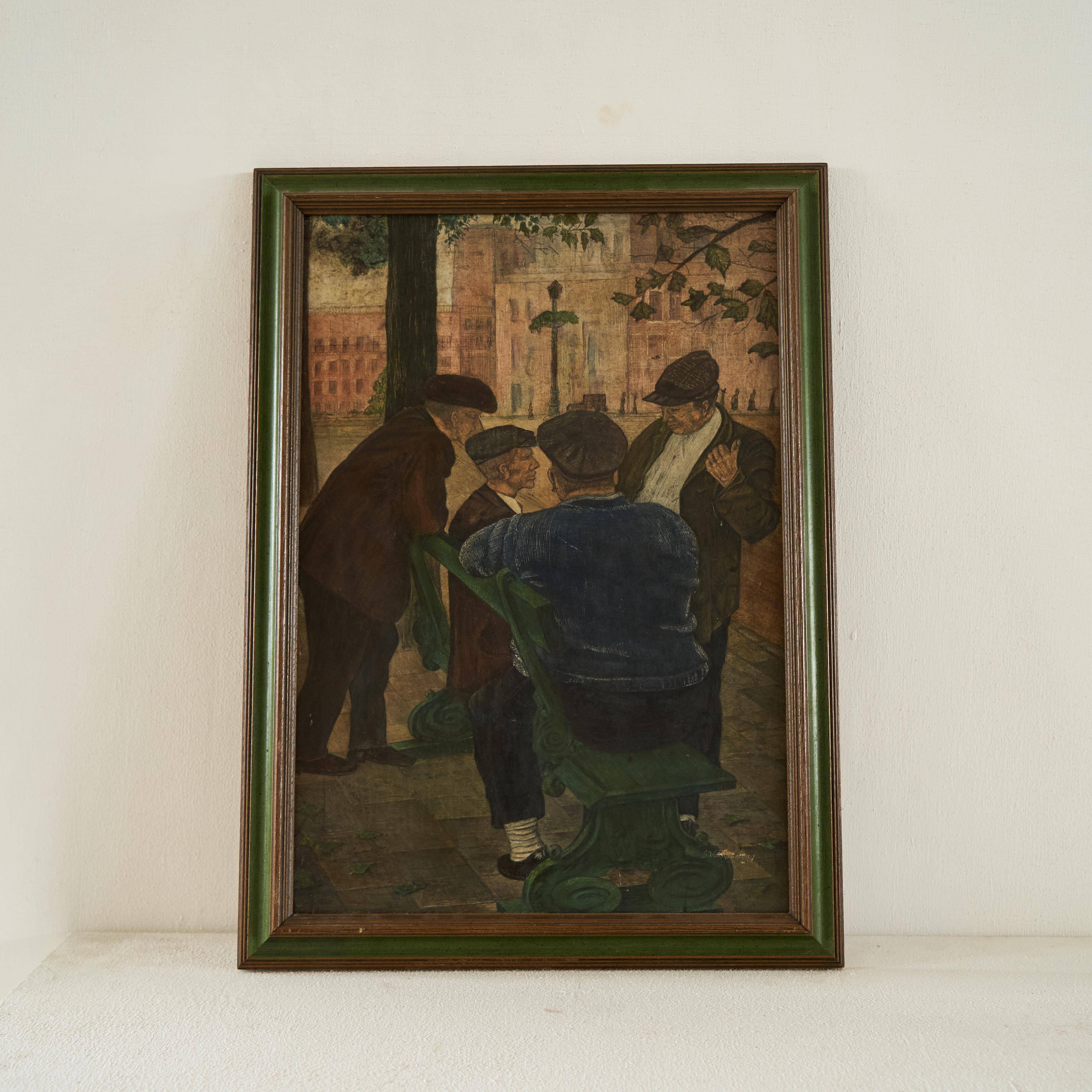 G. van Rampelberg "Weighty Distribution", oil on panel, 1920s