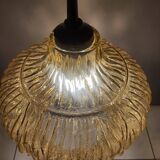 Amber glass pendant, iridescent gold, vintage 1960-70.