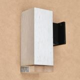 Rectangular outdoor wall light in brushed aluminum and resin
