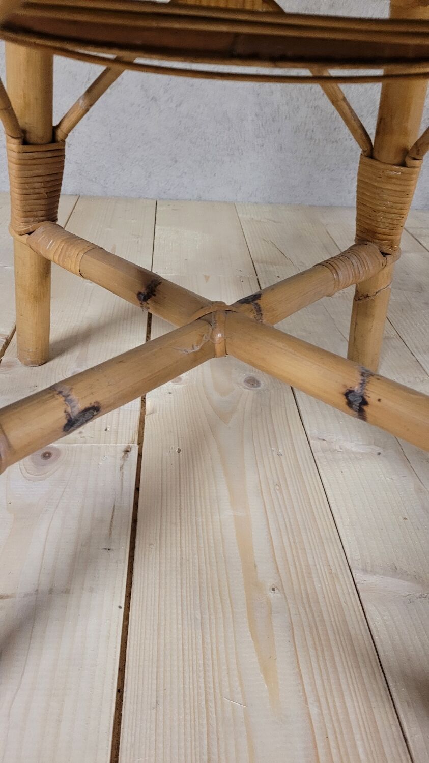 Vintage rattan office chair - 1950s