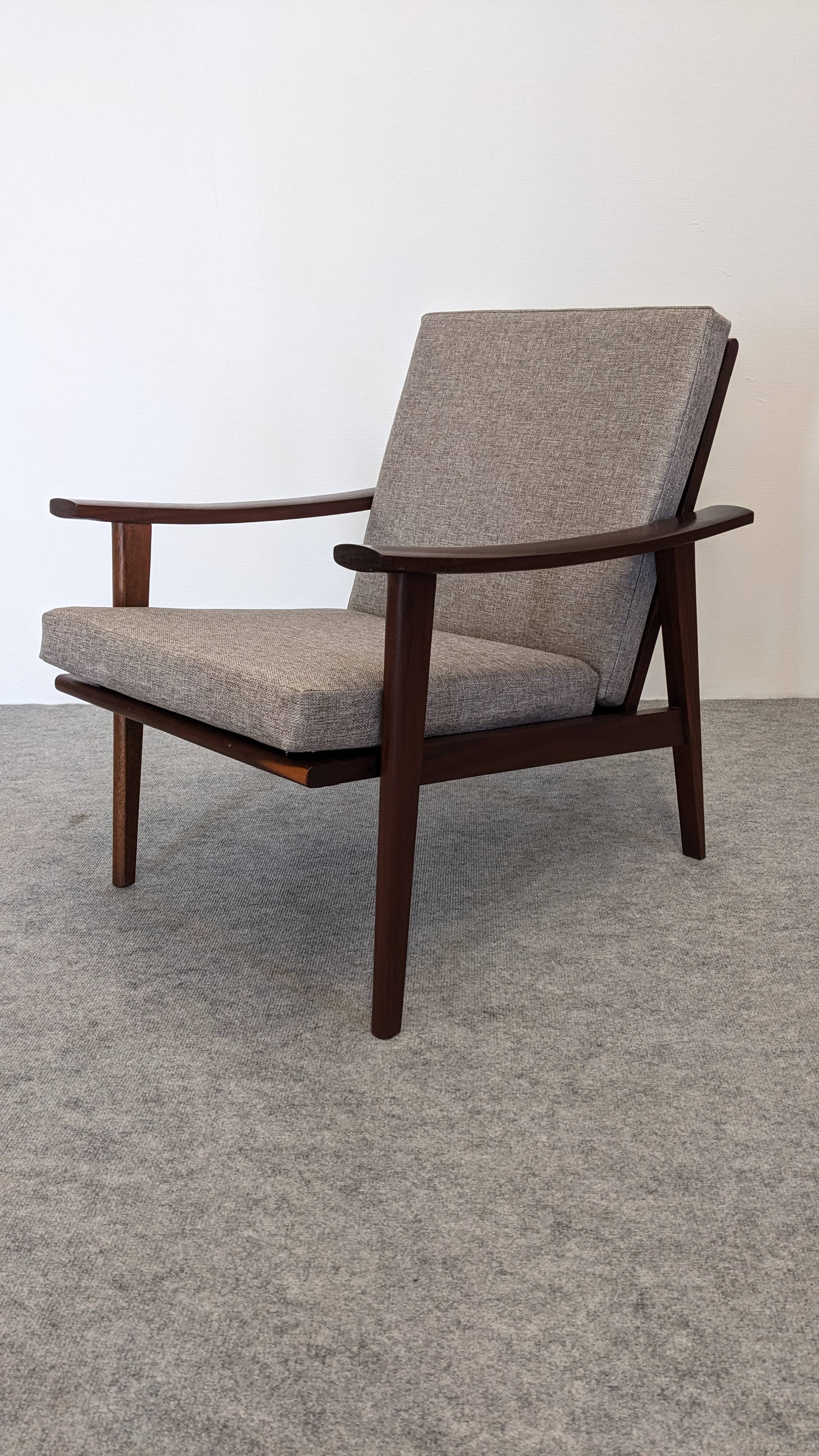 Scandinavian style armchair in teak, Eastern Europe around 1950.