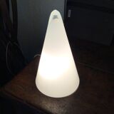 White opaque glass cone lamp