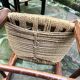 Chaise Italienne Vintage Bois Brut Corde Tressée Artisanale