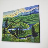 Landscape painting on canvas, early twenty-first century