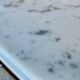 Louis XVI style bedside table, Carrara marble and mahogany