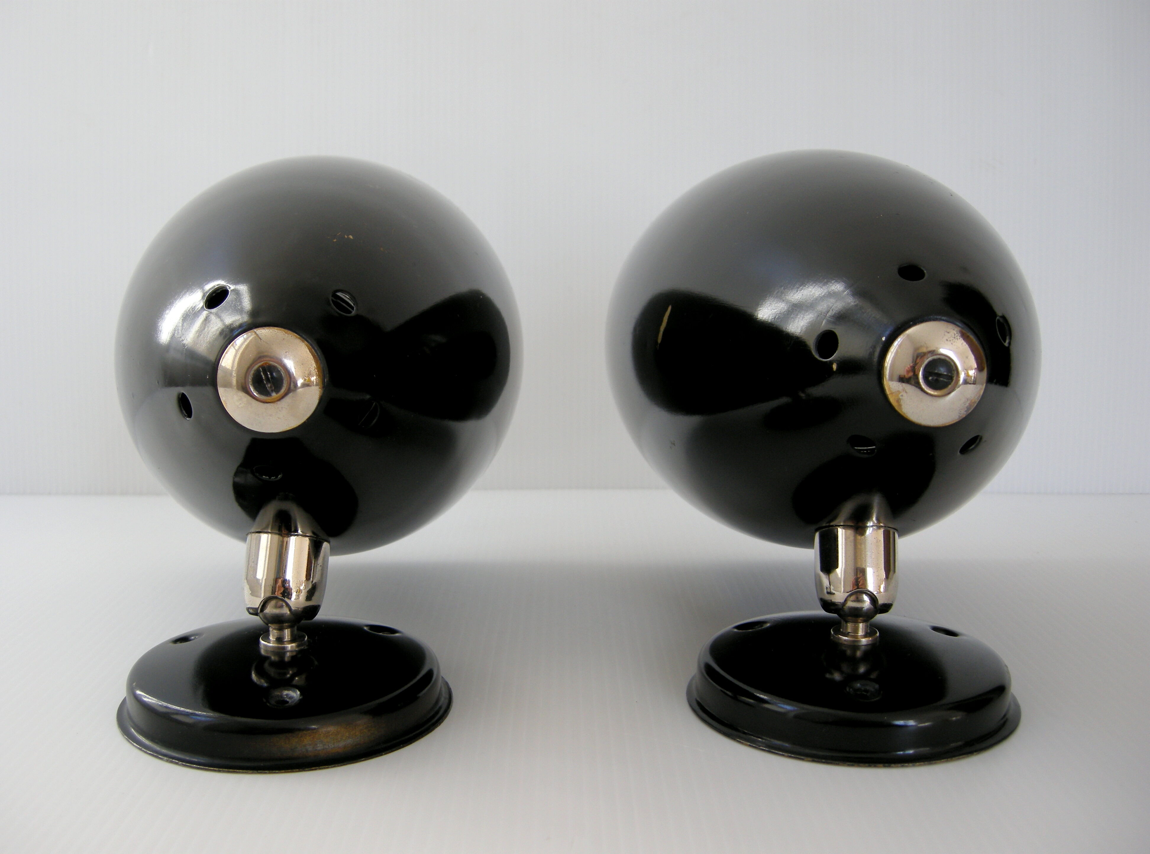 Pair of vintage 1950 adjustable spotlights