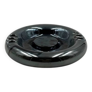 Space age blue iridescent ceramic ashtray / vide poche, Italy 1970s